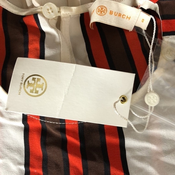 Tory Burch Silk Top Frill Sleeve Blouse NWT 0 - Picture 6 of 8